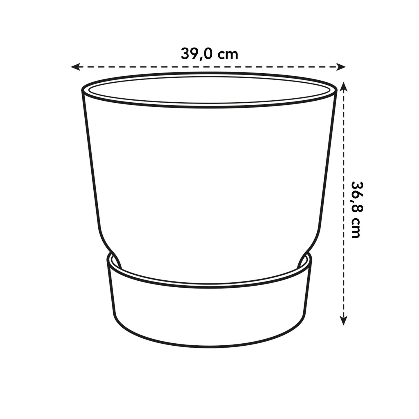 Pot elho Greenville Round zwart - D39 x H37
